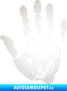 Samolepka Lebka 032 levá otisk dlaně odrazková reflexní bílá