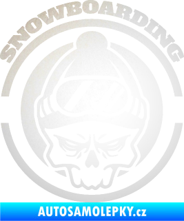 Samolepka Lebka snowboarding odrazková reflexní bílá