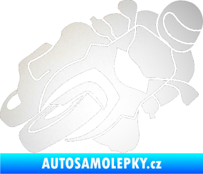 Samolepka Motorka 001 pravá silniční motorky odrazková reflexní bílá