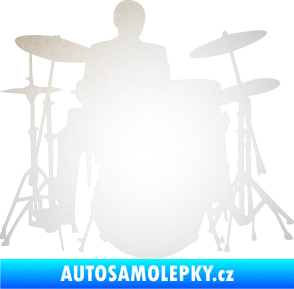 Samolepka Music 009 pravá hráč na bicí odrazková reflexní bílá