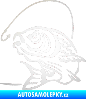 Samolepka Ryba s návnadou 002 levá odrazková reflexní bílá