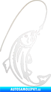 Samolepka Ryba s návnadou 003 pravá odrazková reflexní bílá