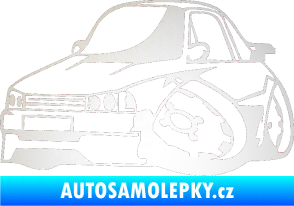 Samolepka Škoda 120 karikatura levá odrazková reflexní bílá