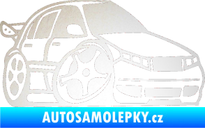 Samolepka Škoda Fabia 001 karikatura pravá odrazková reflexní bílá