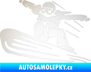 Samolepka Snowboard 014 levá odrazková reflexní bílá