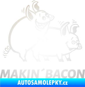 Samolepka Veselá prasátka makin bacon pravá odrazková reflexní bílá