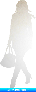 Samolepka Žena na nákupu 005 levá odrazková reflexní bílá