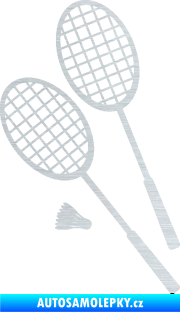 Samolepka Badminton rakety levá škrábaný hliník
