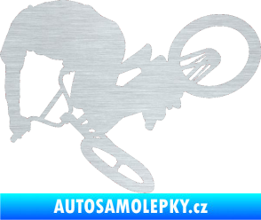Samolepka Biker 001 levá škrábaný hliník