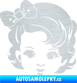 Samolepka Dítě v autě 110 levá holčička s mašlí škrábaný hliník