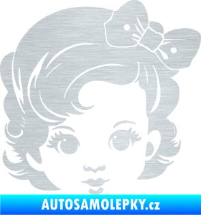 Samolepka Dítě v autě 110 pravá holčička s mašlí škrábaný hliník