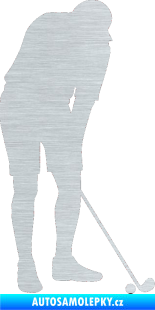 Samolepka Golfista 007 pravá škrábaný hliník