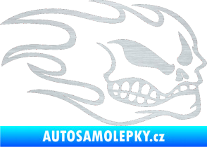 Samolepka Head - lebka- pravá škrábaný hliník