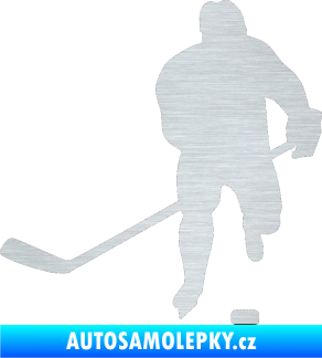 Samolepka Hokejista 008 levá škrábaný hliník