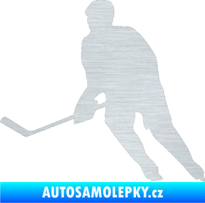 Samolepka Hokejista 013 levá škrábaný hliník