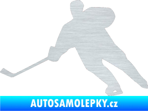 Samolepka Hokejista 014 levá škrábaný hliník