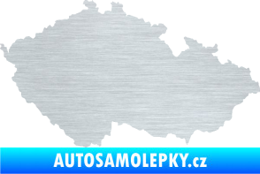Samolepka Mapa České republiky 001  škrábaný hliník