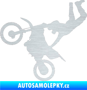 Samolepka Motorka 008 levá motokros freestyle škrábaný hliník