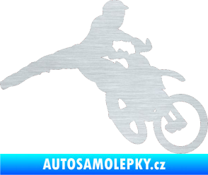 Samolepka Motorka 030 pravá motokros škrábaný hliník