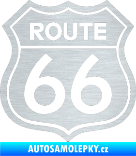 Samolepka Route 66 - jedna barva škrábaný hliník