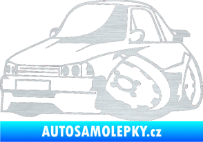 Samolepka Škoda 120 karikatura levá škrábaný hliník