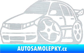 Samolepka Škoda Fabia 001 karikatura levá škrábaný hliník