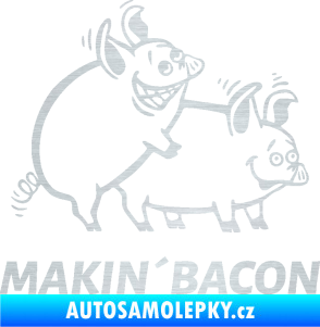 Samolepka Veselá prasátka makin bacon pravá škrábaný hliník