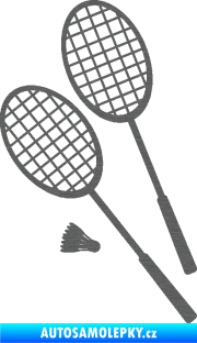 Samolepka Badminton rakety levá škrábaný titan