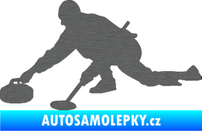 Samolepka Curling 003 levá škrábaný titan