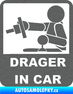 Samolepka Drager in car 004 škrábaný titan