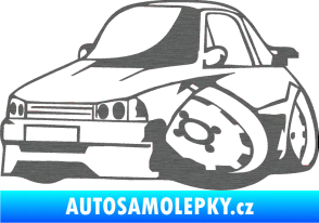 Samolepka Škoda 120 karikatura levá škrábaný titan
