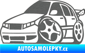 Samolepka Škoda Fabia 001 karikatura levá škrábaný titan