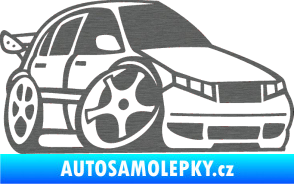 Samolepka Škoda Fabia 001 karikatura pravá škrábaný titan