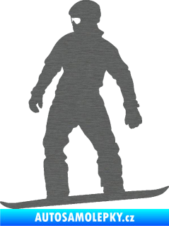 Samolepka Snowboard 024 levá škrábaný titan