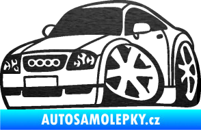Samolepka Audi TT karikatura levá škrábaný kov černý