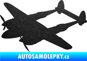 Samolepka Bombardovací letoun Lockheed  P38 lighting levá škrábaný kov černý