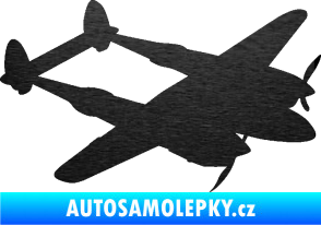 Samolepka Bombardovací letoun Lockheed  P38 lighting pravá škrábaný kov černý