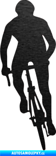 Samolepka Cyklista 006 levá škrábaný kov černý