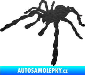 Samolepka Pavouk 013 - levá škrábaný kov černý