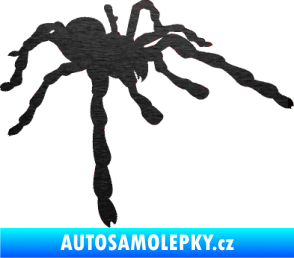 Samolepka Pavouk 013 - pravá škrábaný kov černý