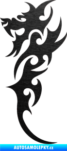 Samolepka Dragon 009 levá škrábaný kov černý