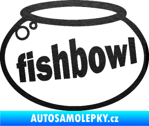 Samolepka Fishbowl akvárium škrábaný kov černý