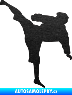 Samolepka Karate 009 levá škrábaný kov černý
