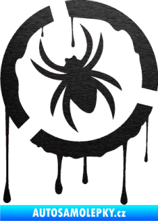 Samolepka Pavouk 001  levá škrábaný kov černý