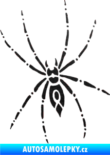 Samolepka Pavouk 011 levá škrábaný kov černý