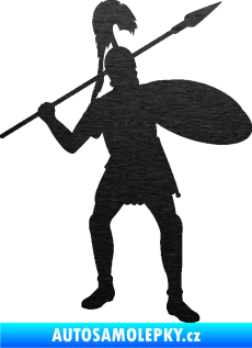 Samolepka Římský voják pravá škrábaný kov černý