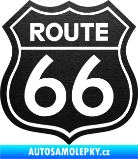 Samolepka Route 66 - jedna barva škrábaný kov černý