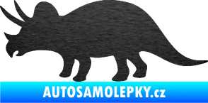 Samolepka Triceratops 001 levá škrábaný kov černý