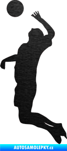 Samolepka Voleybal 007 levá škrábaný kov černý