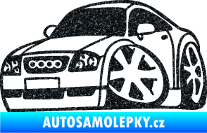Samolepka Audi TT karikatura levá Ultra Metalic černá